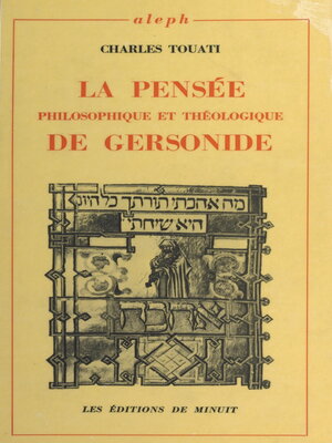 cover image of La pensée philosophique et théologique de Gersonide